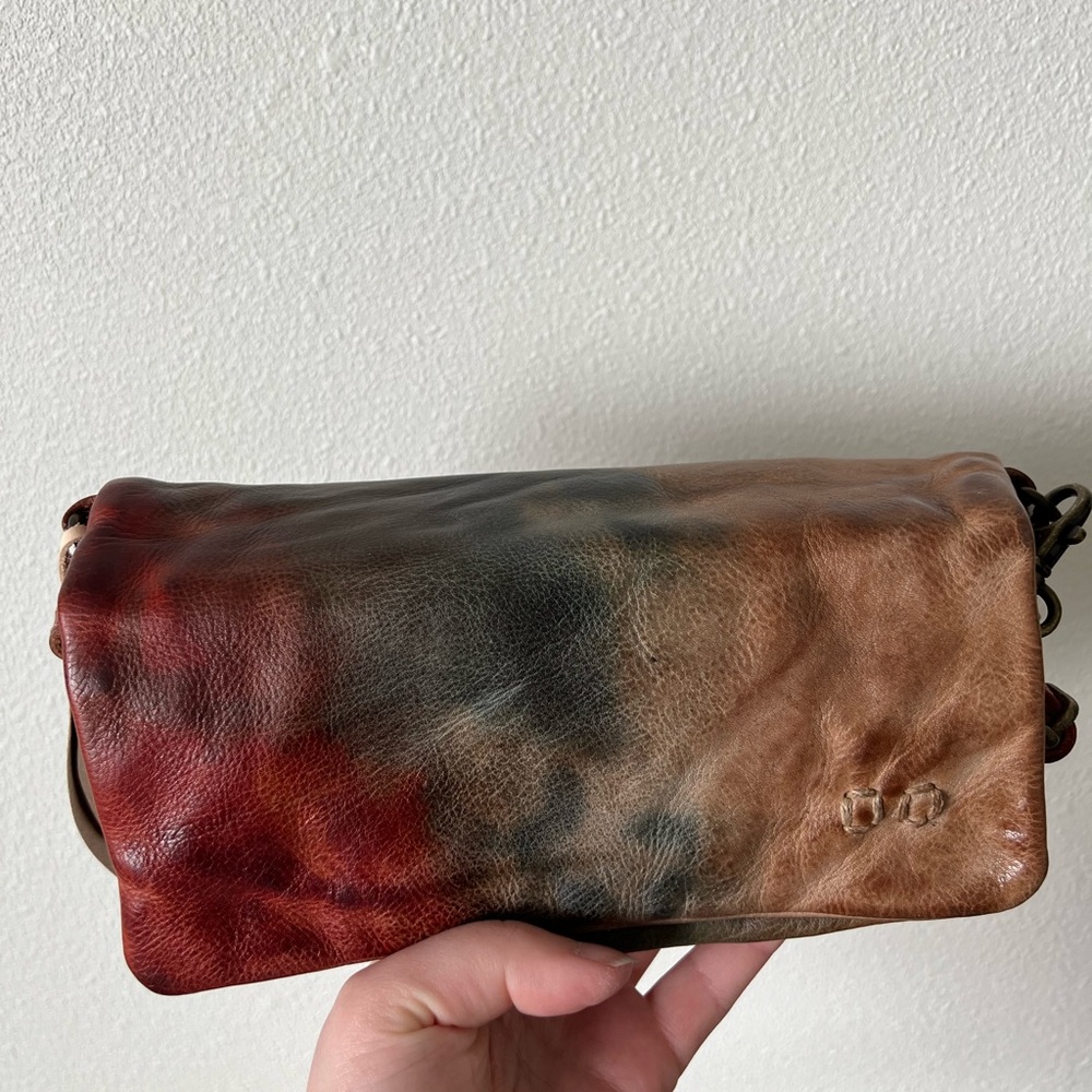 BED|STU Red and Brown Leather Crossbody Bag